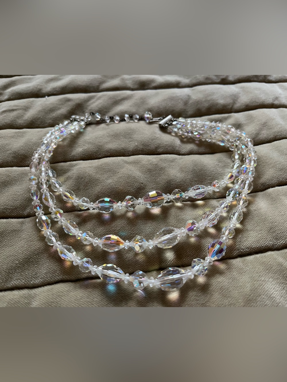 Crystal Aurora Beaded Necklace - Clear